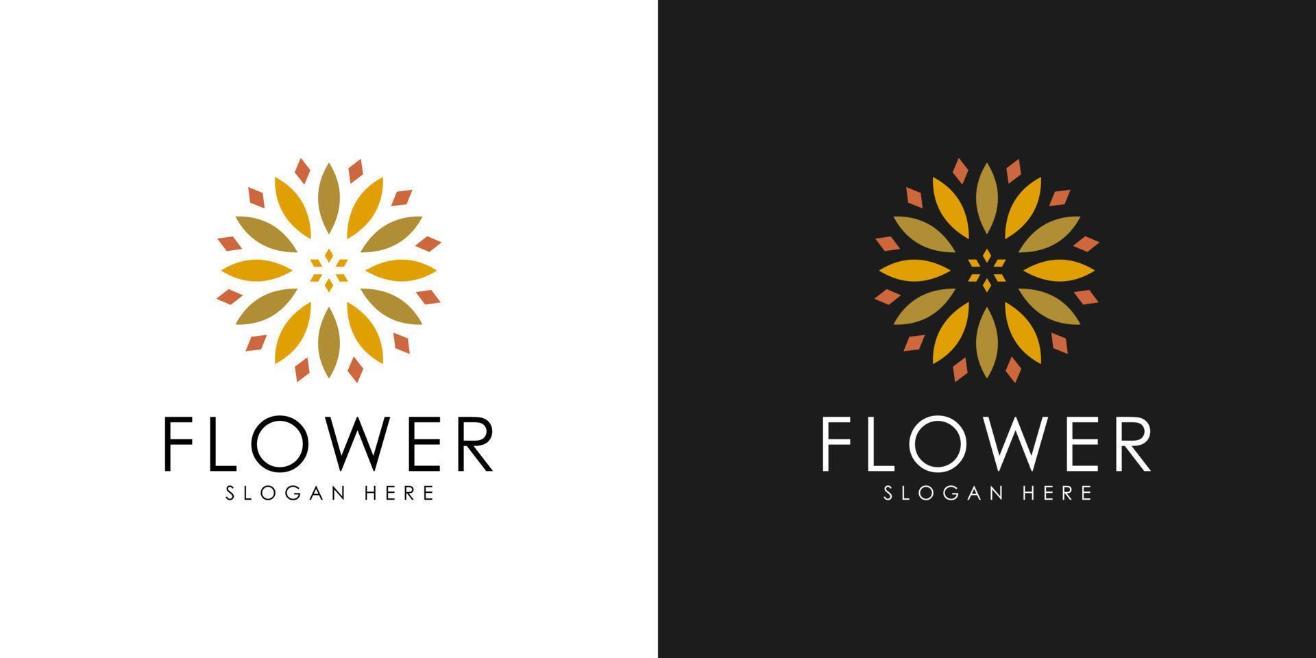 diseño de vector de icono de logotipo de flor elegante abstracto