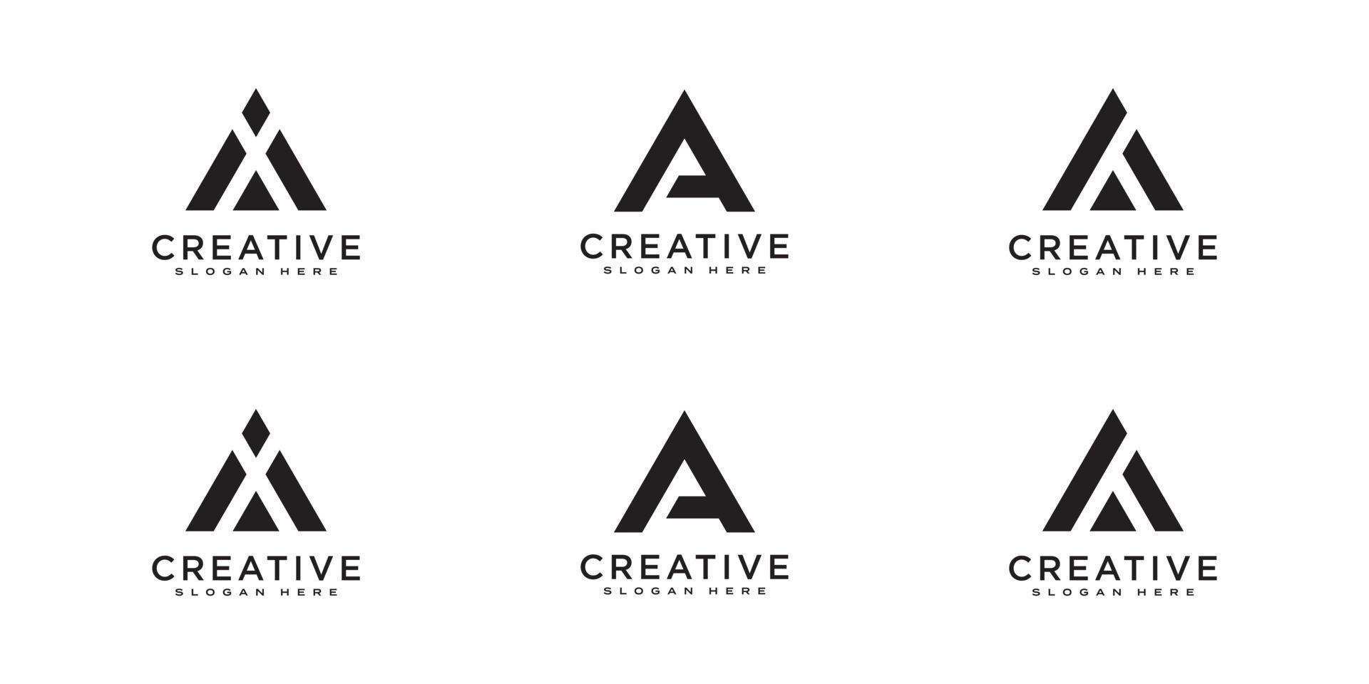conjunto de letra inicial una plantilla de diseño de logotipo vector