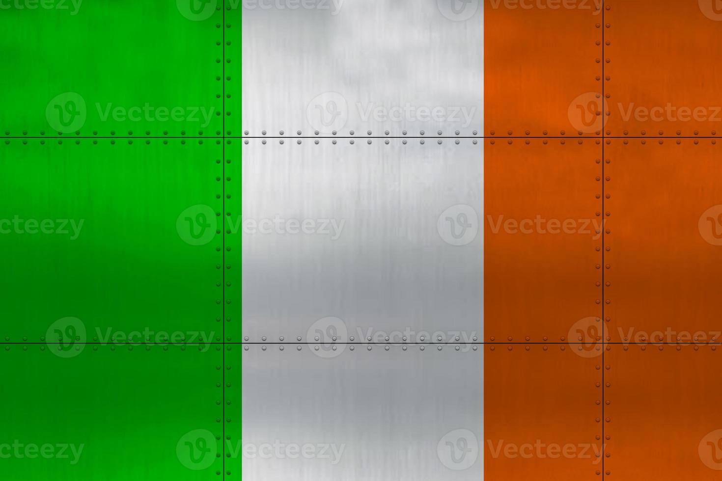 Flag of Ireland on metal photo