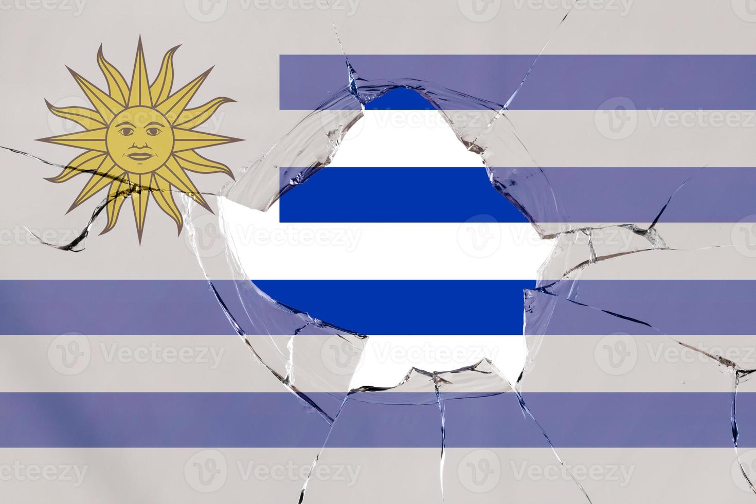 bandera de uruguay en vidrio foto