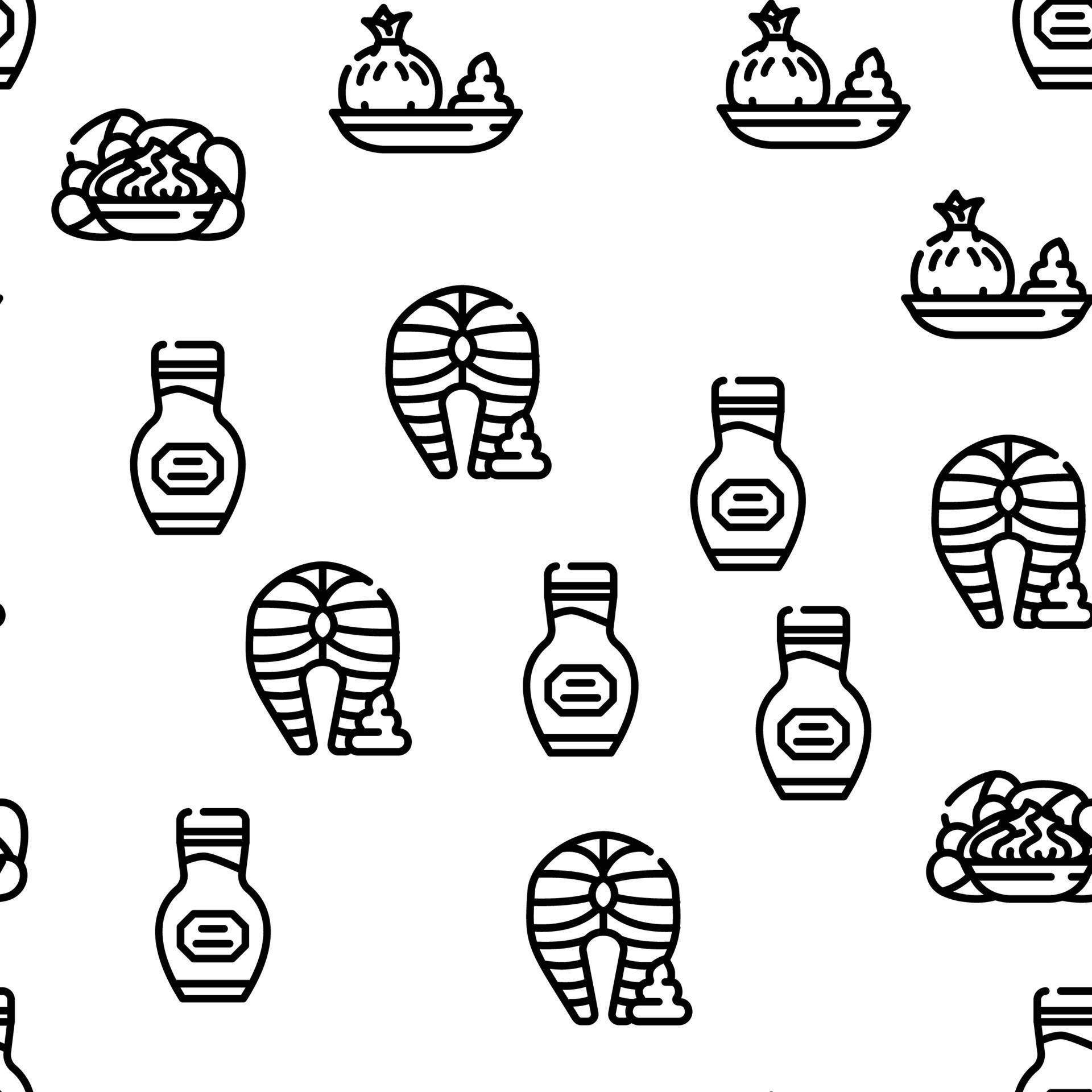 Wasabi Japanese Spice Vector Seamless Pattern 7989228 Vector Art at