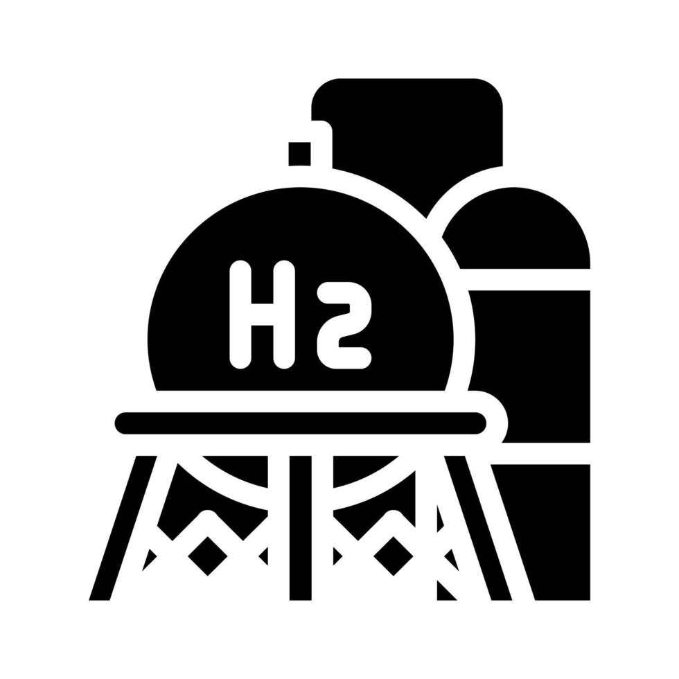 ilustración de vector de icono de glifo de tanque de hidrógeno de almacenamiento