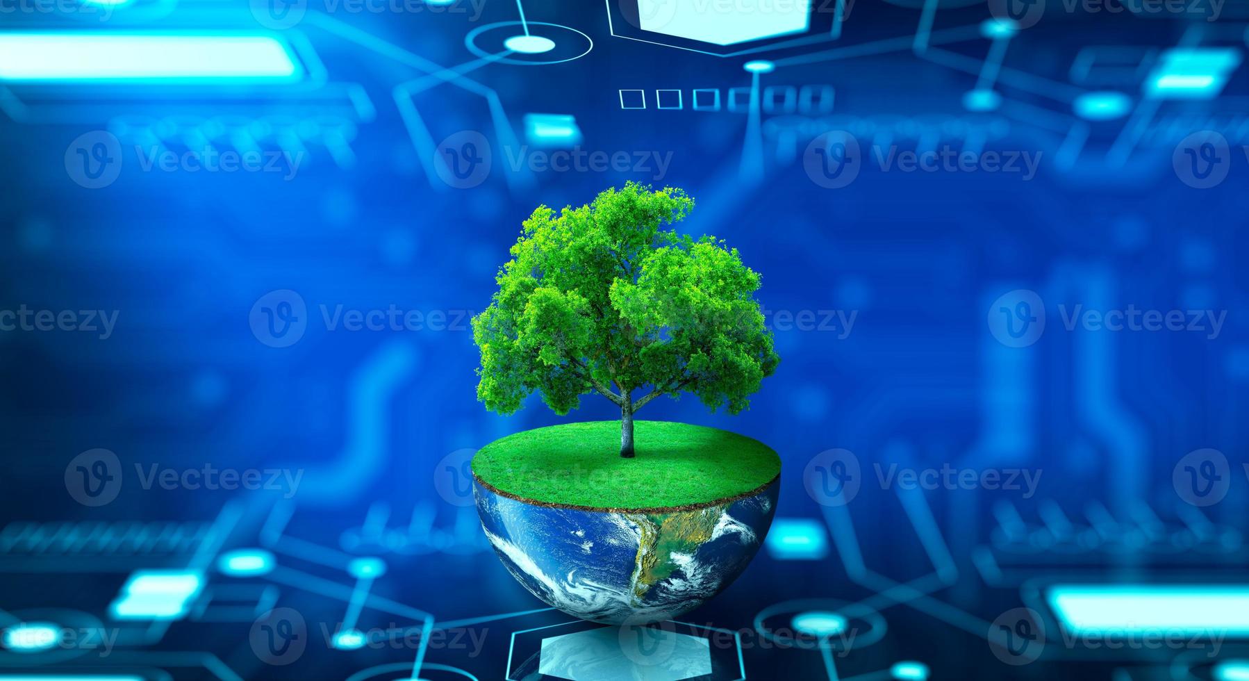 Technology Convergence, Environment Technology, Green Computing, Green Technology, IT ethics and csr Concept. photo