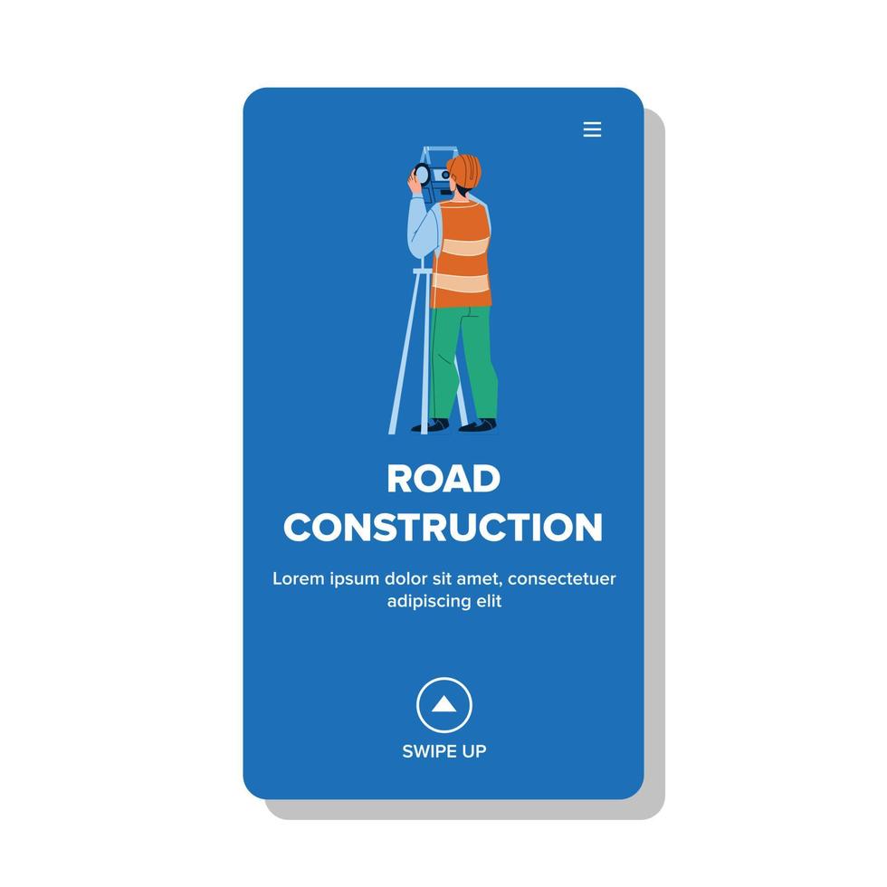 Road Construction Building Engineer Man Vector