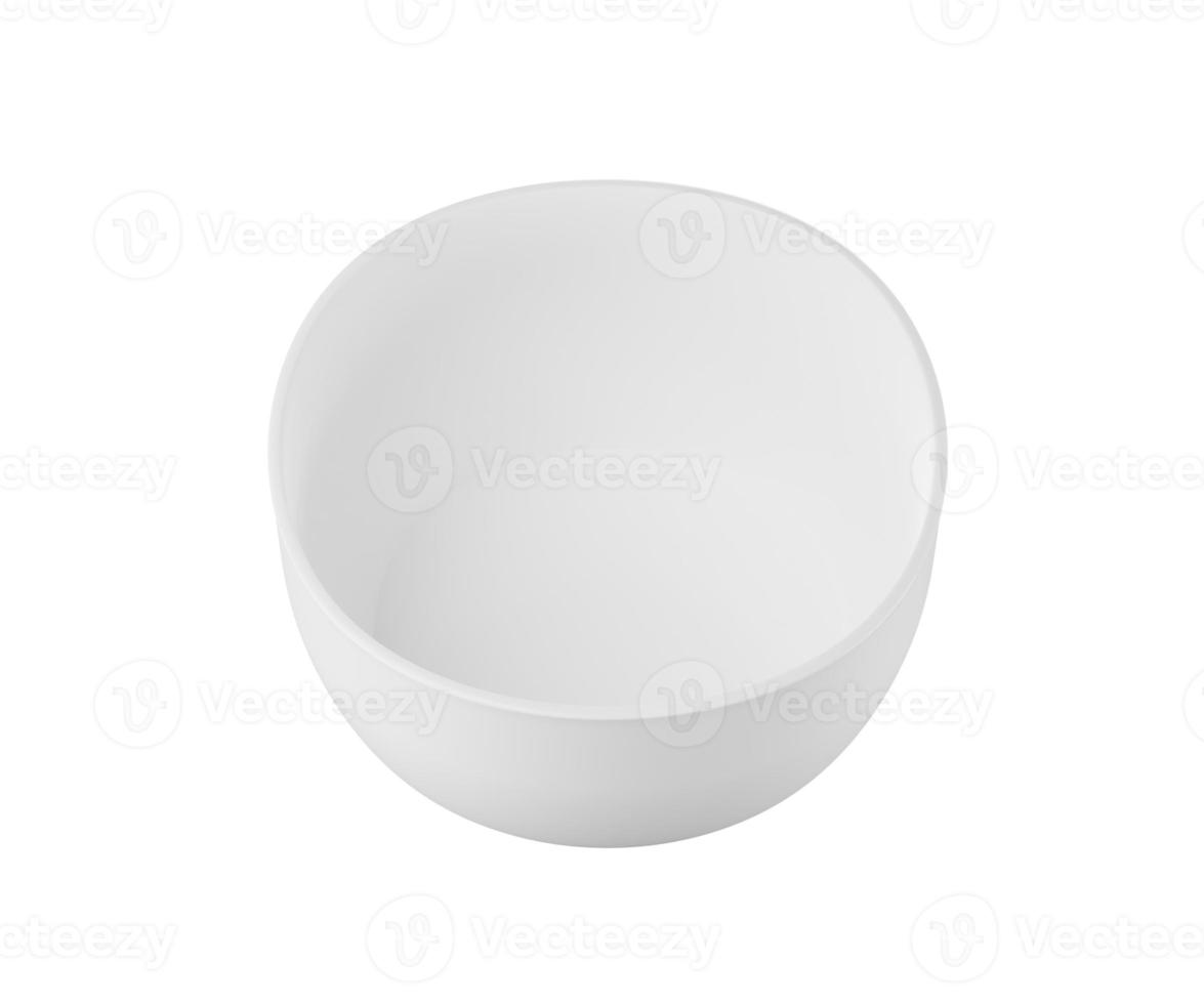 conjunto de cuenco blanco aislado sobre fondo blanco renderizado 3d foto