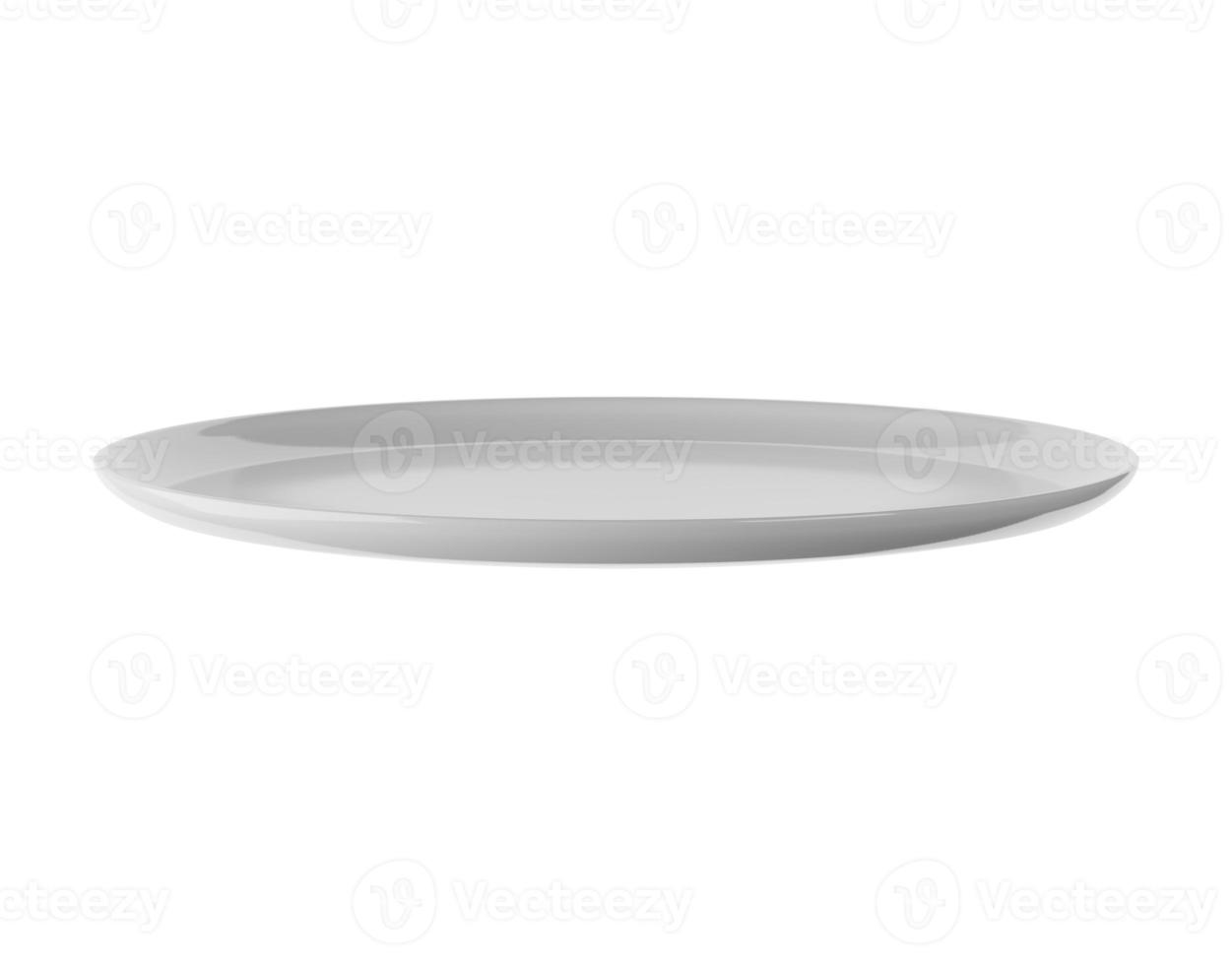 white plate isolated on alpha background 3D Render photo