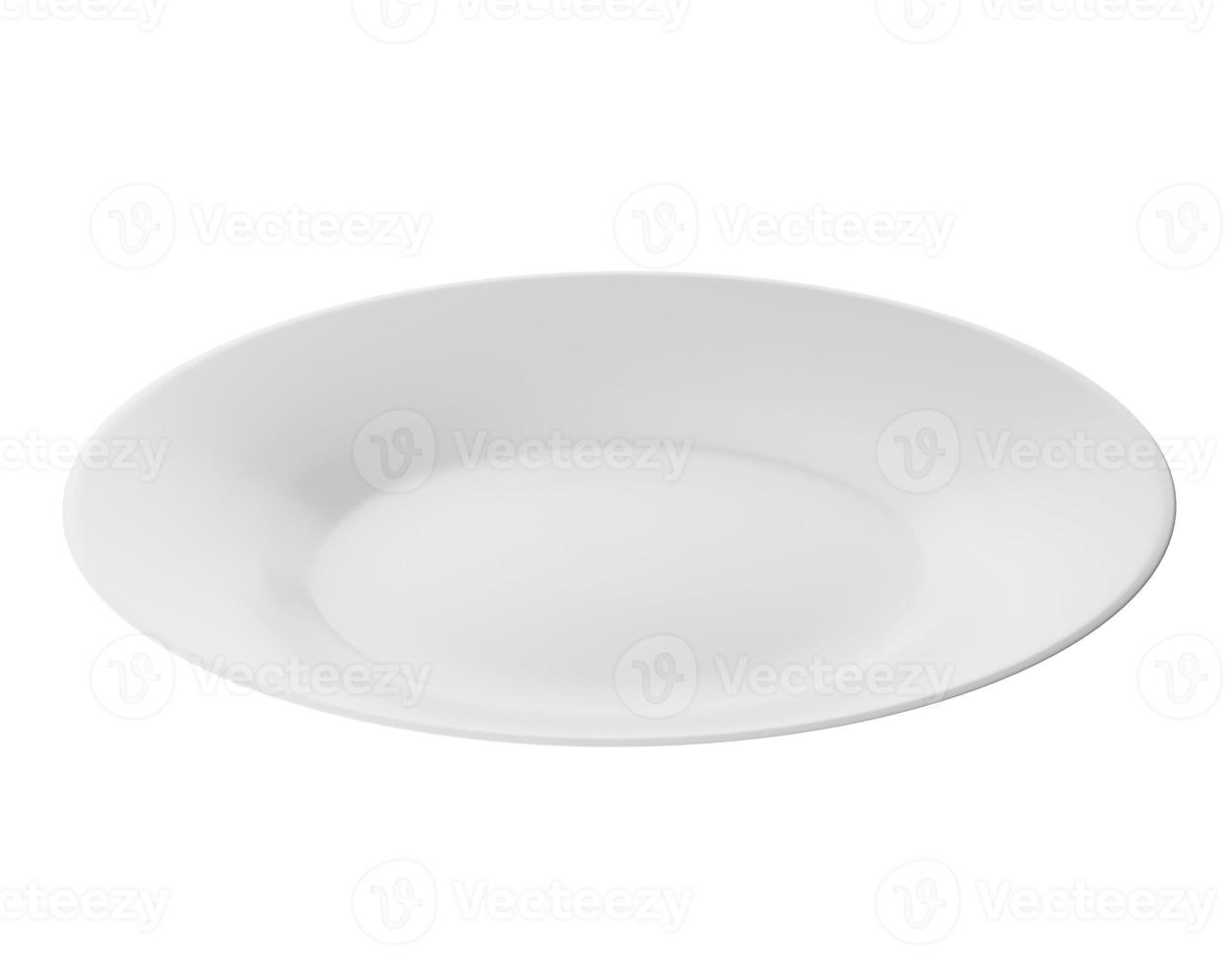 white plate isolated on alpha background 3D Render photo