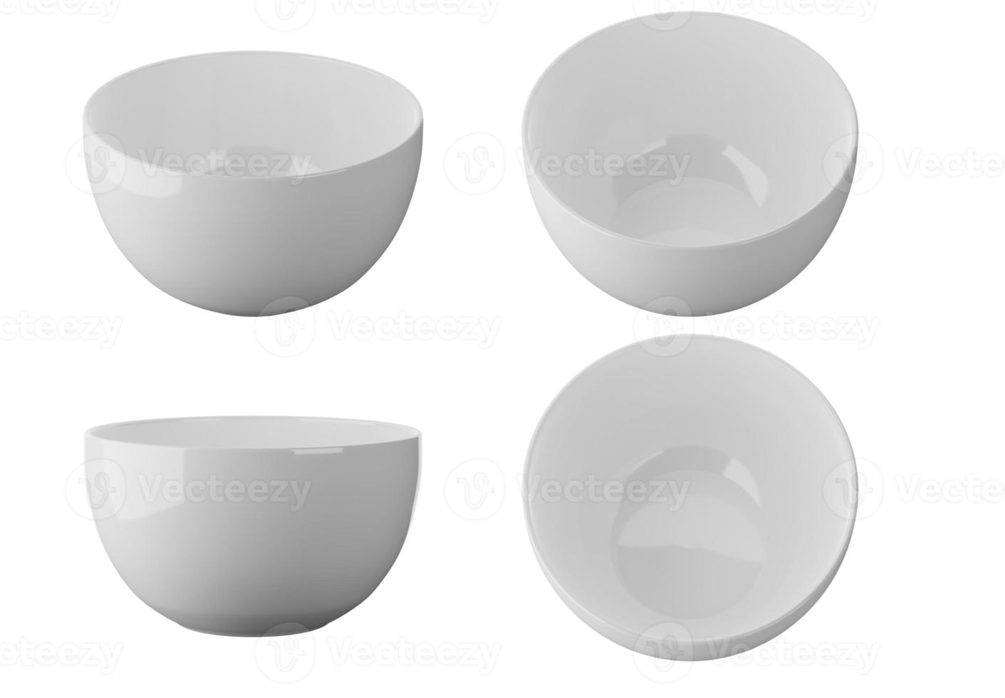set of white bolw isolated on white background 3D Render photo