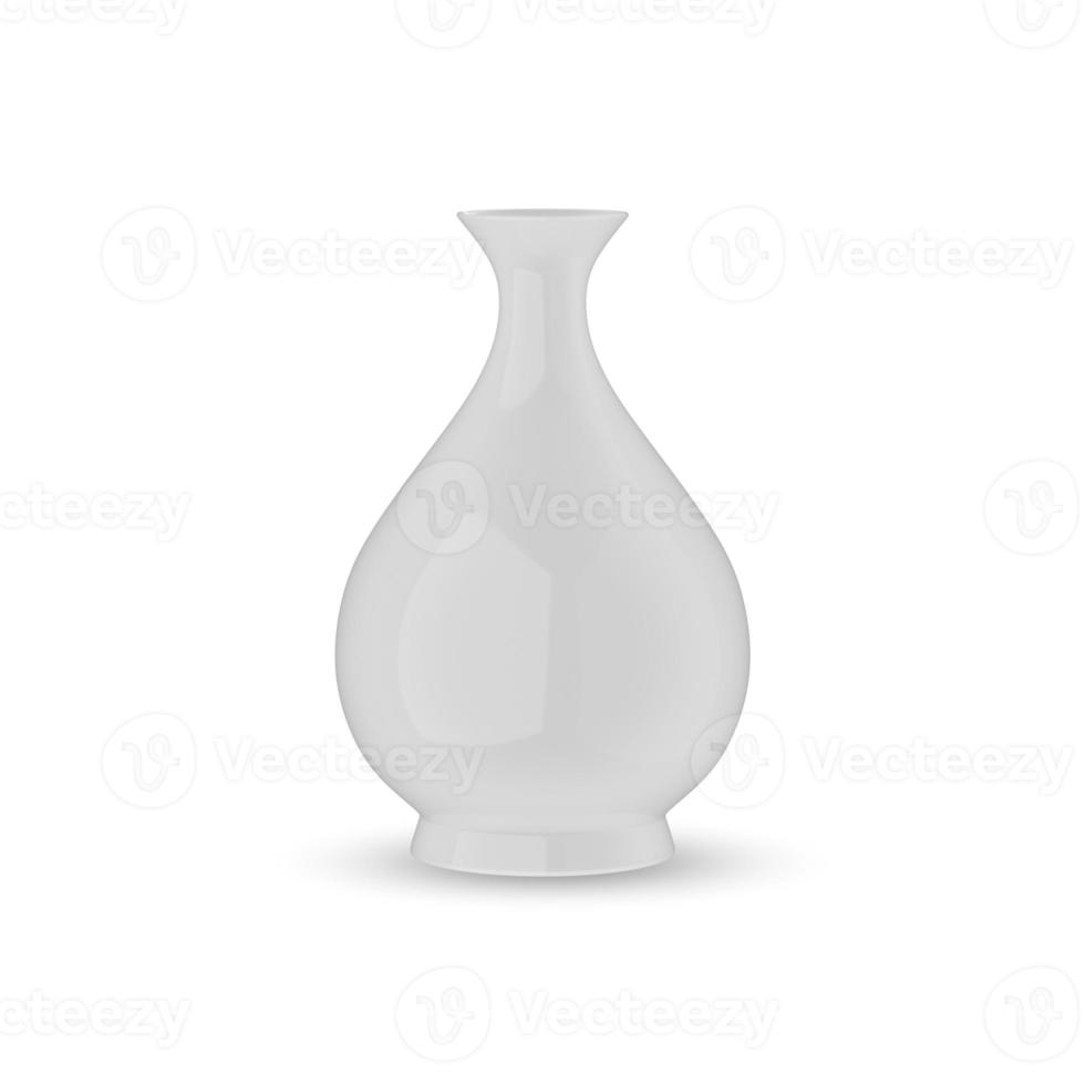 White ceramic vase isolated on white background, 3d rendering photo