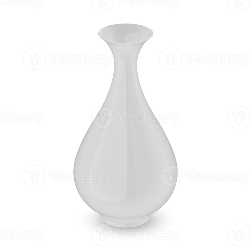 White ceramic vase isolated on white background, 3d rendering 7989894