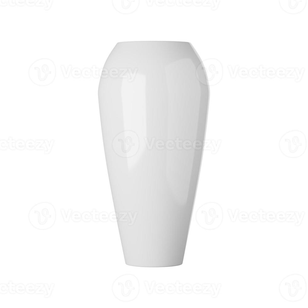 White ceramic vase isolated on white background, 3d rendering photo