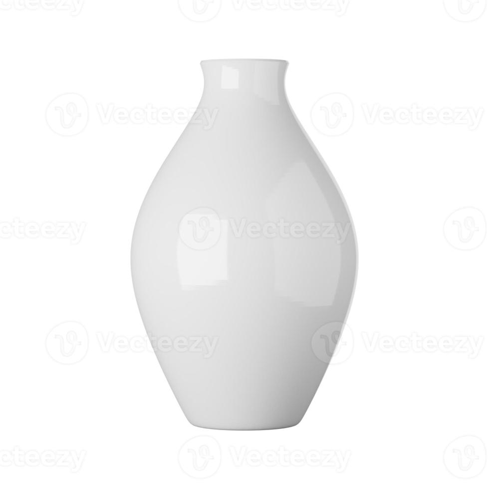 White ceramic vase isolated on white background, 3d rendering photo