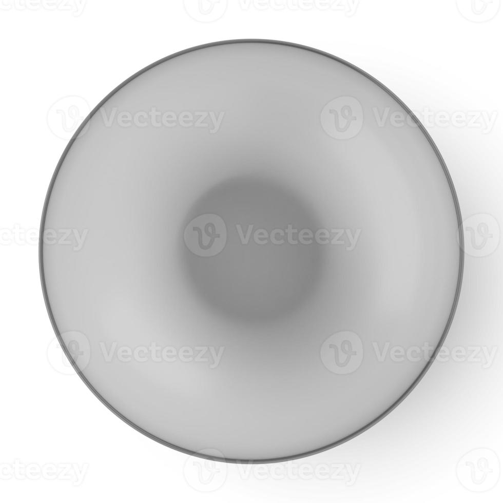 Empty glass bowl isolated on white background. 3D rendering photo