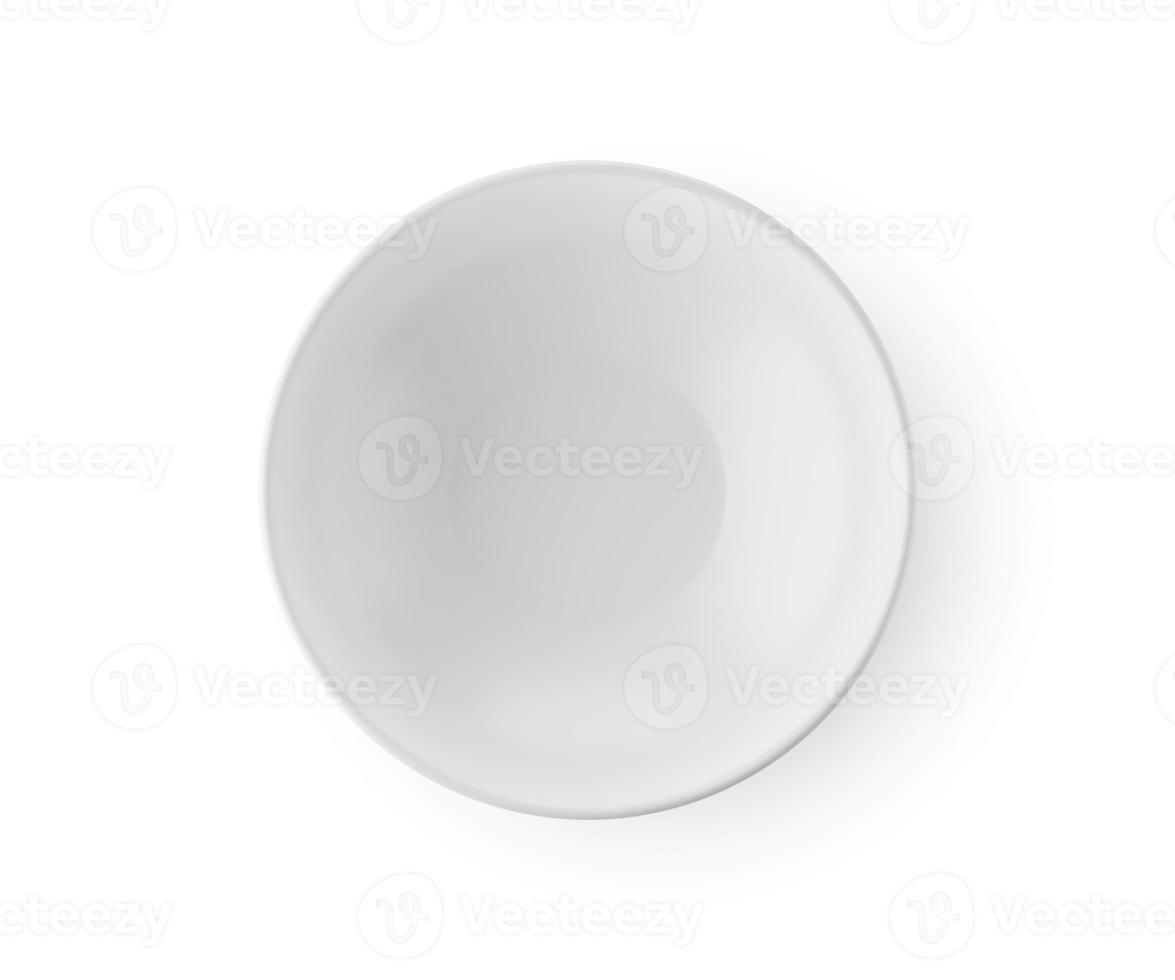 White bowl isolated on white background 3D rendering photo