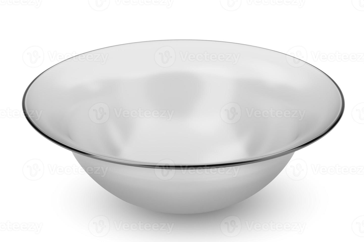 White bowl isolated on white background 3D rendering photo