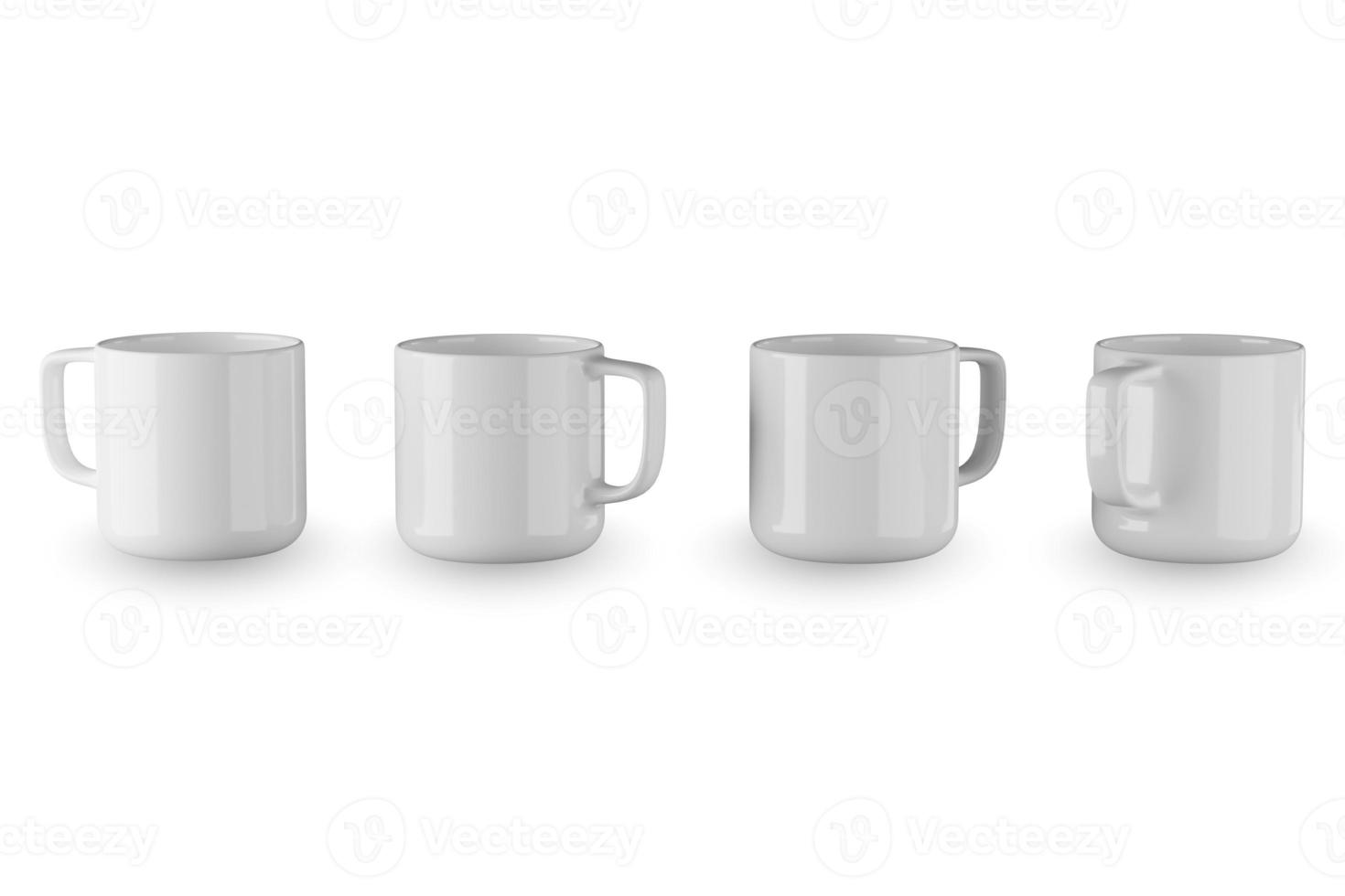 white coffee cup for mock up isolated on white background 3D render photo