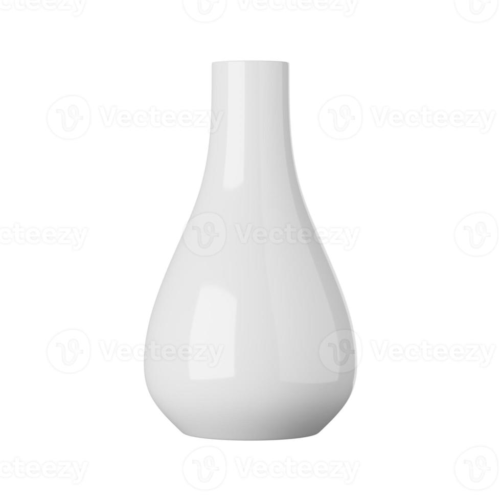 Jarrón de cerámica blanca aislado sobre fondo blanco, 3D rendering foto