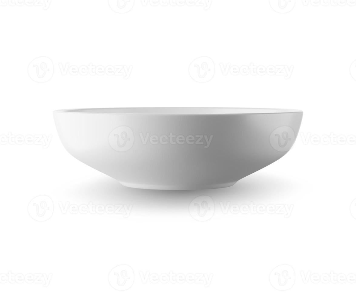 White bowl isolated on white background 3D rendering photo