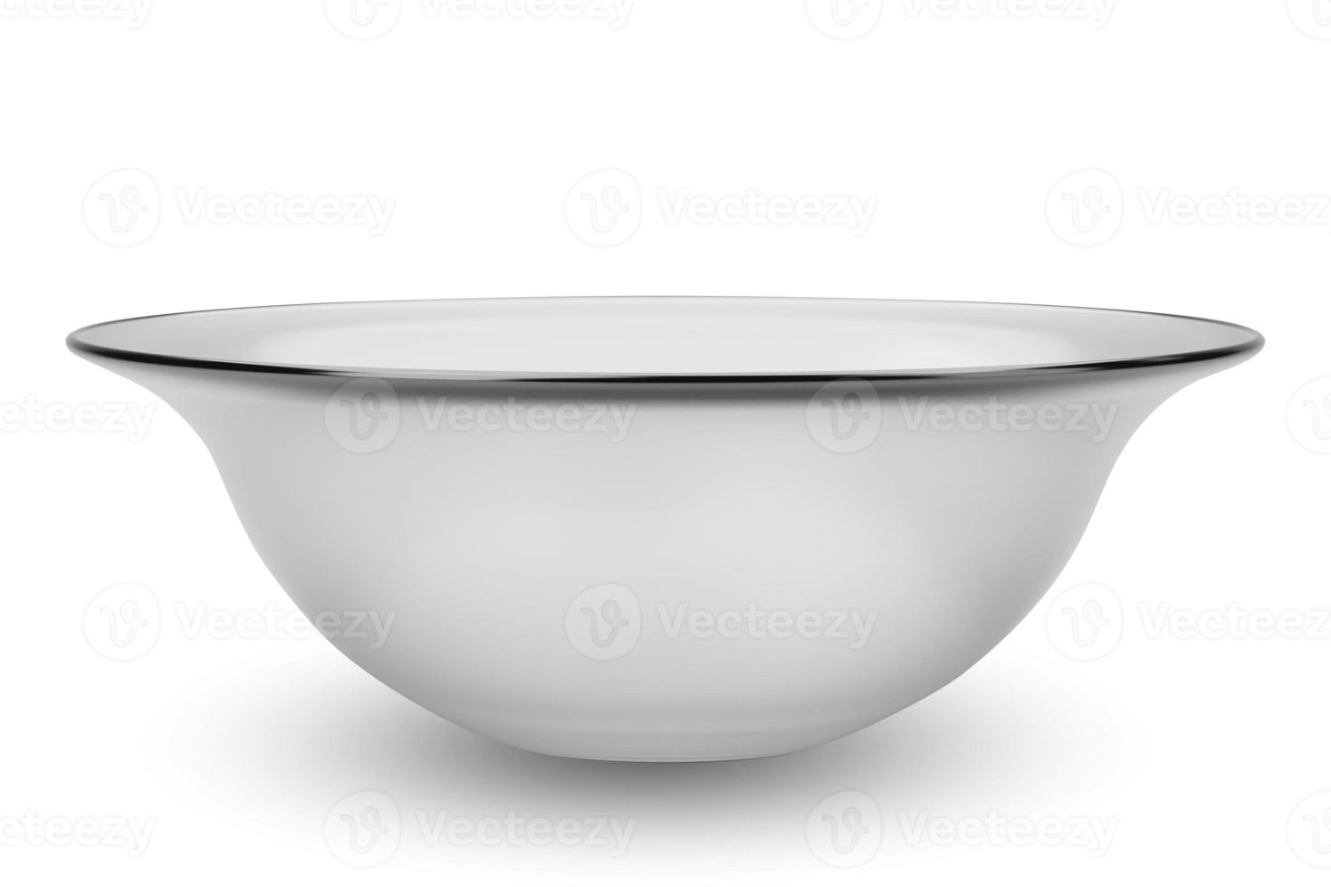 White bowl isolated on white background 3D rendering photo