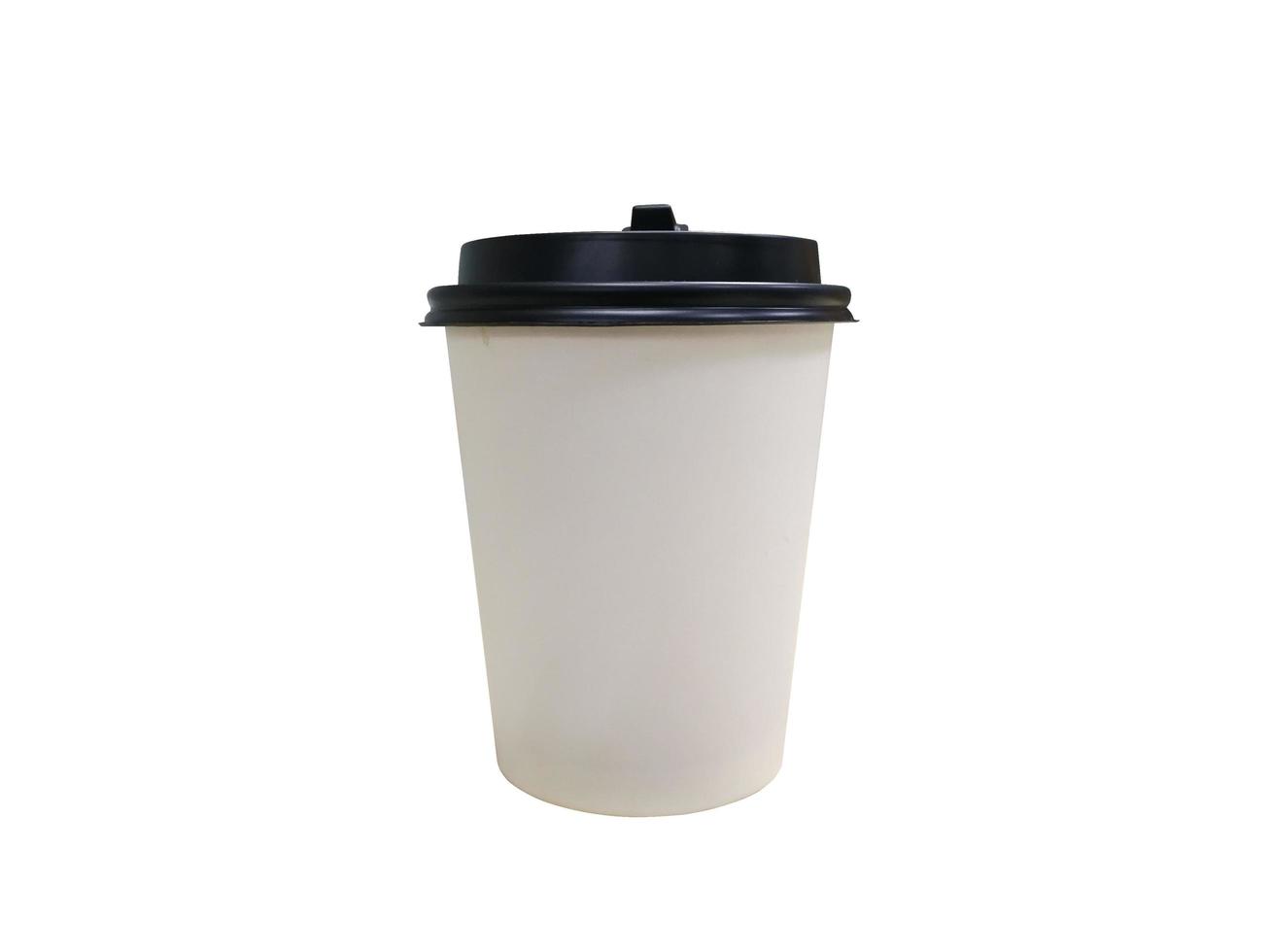 Blank White paper coffee cups for your Logo and Text on white background with clipping path photo