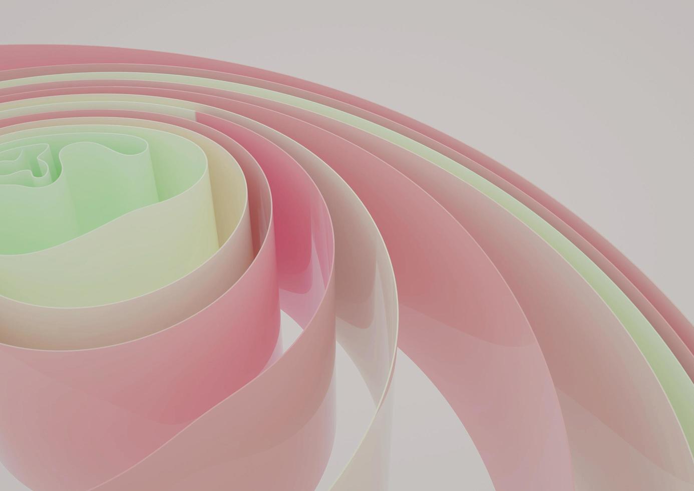 Abstract colored plates rolled into rolls 3d render photo