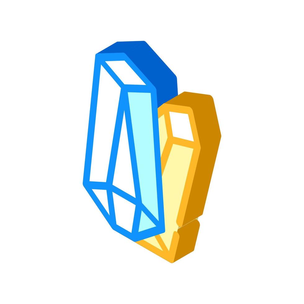 crystals magical stones isometric icon vector illustration