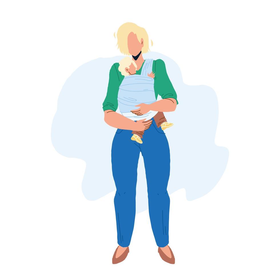 Mother Holding Baby On Hands, Motherhood Vector