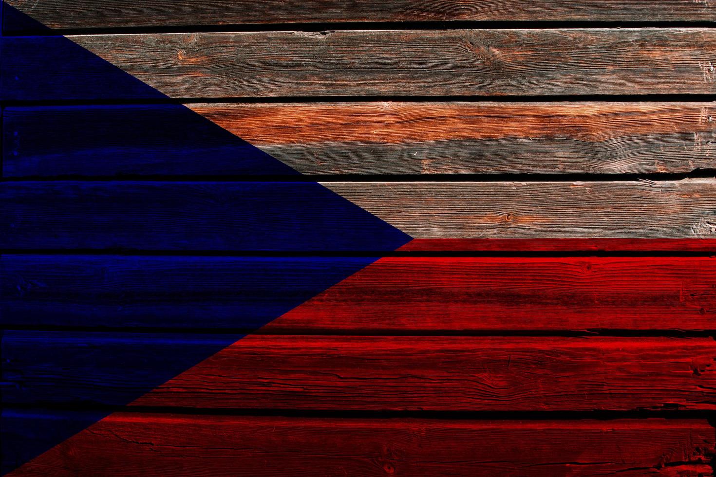 Flag of Czech on wood photo