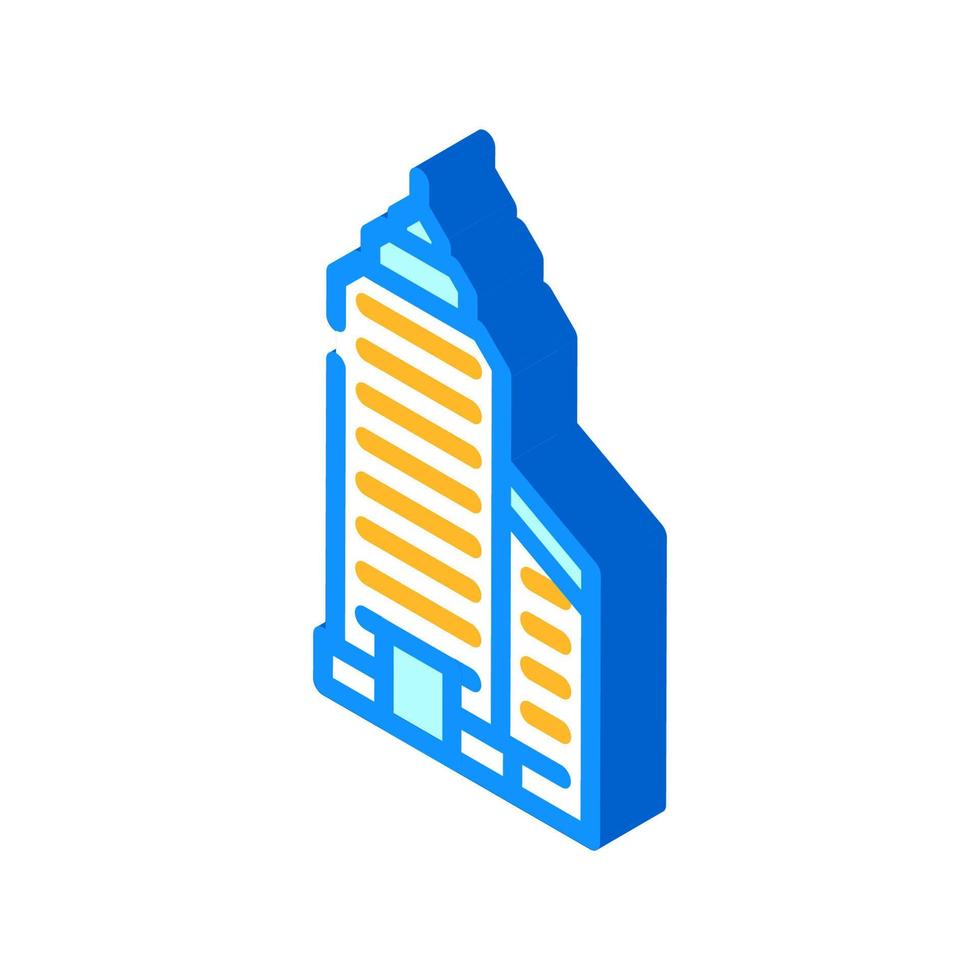 tower financial center skyscraper isometric icon vector illustration