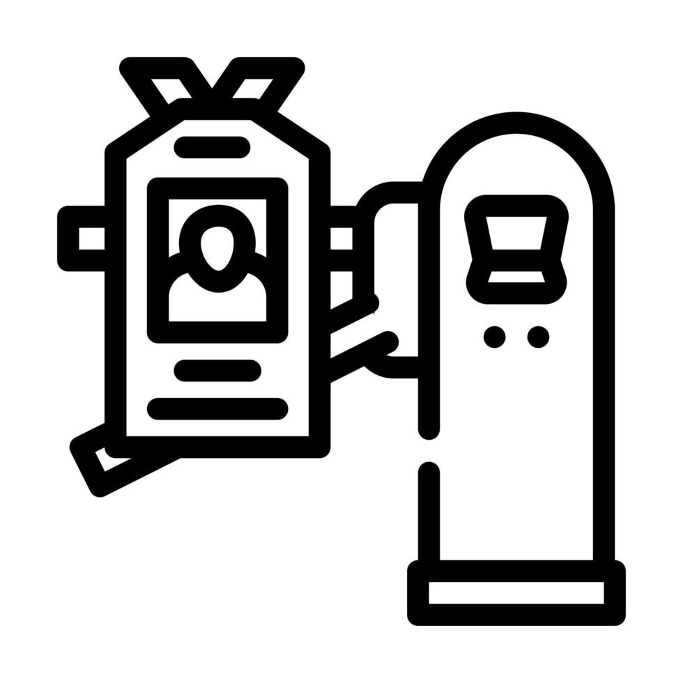 pass key for entry to canteen line icon vector illustration