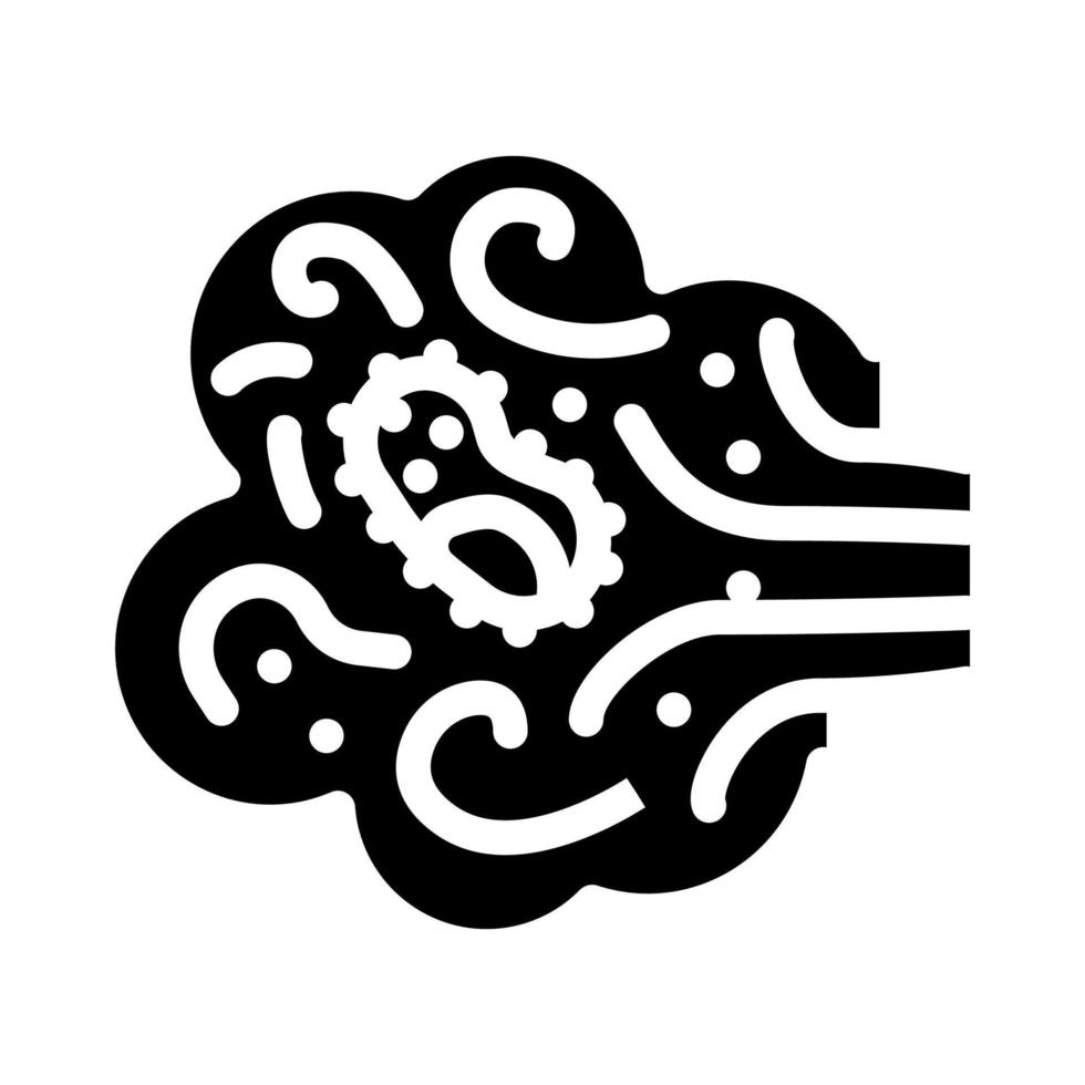 transmission of bacteria in air glyph icon vector illustration