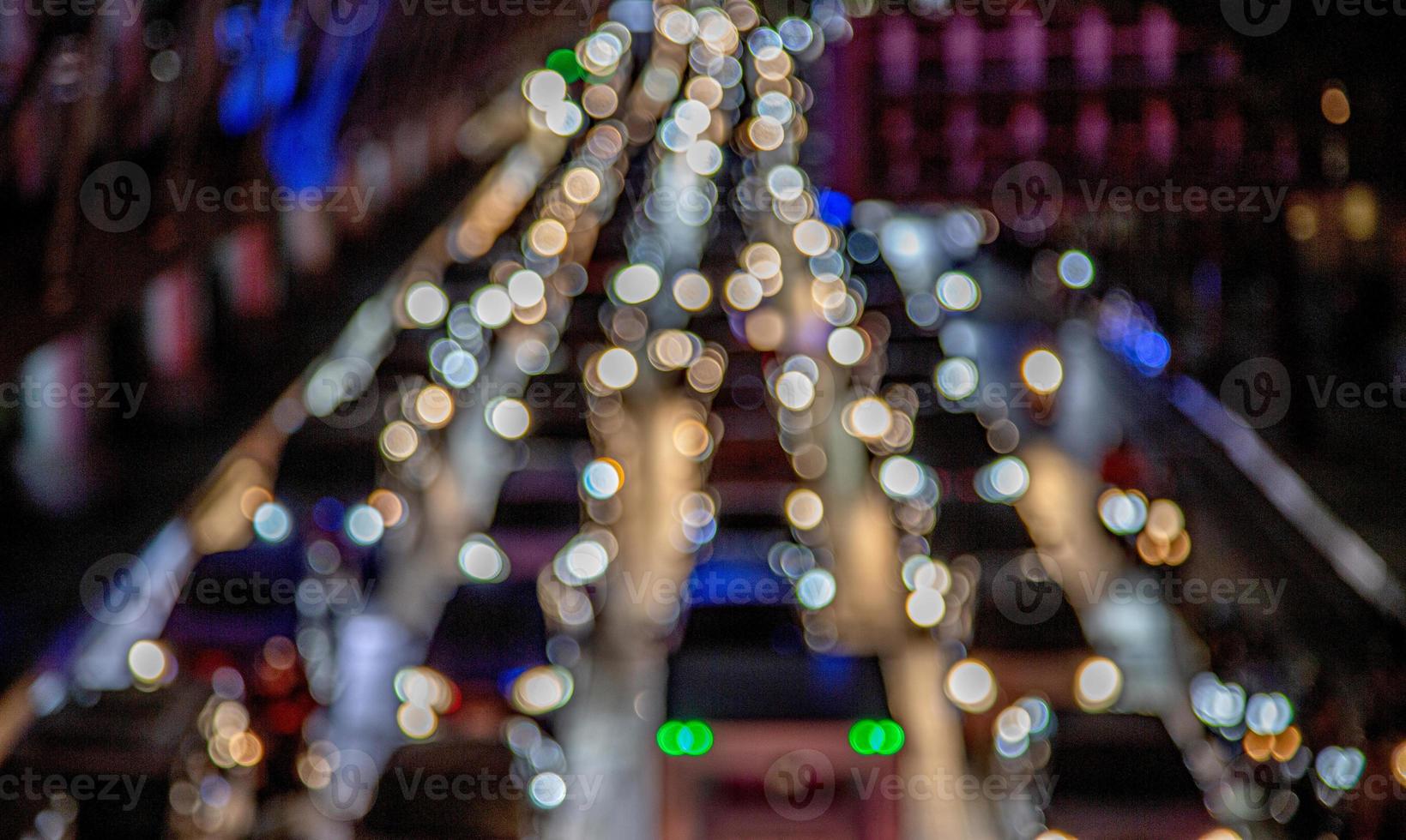 Bokeh light on road. photo