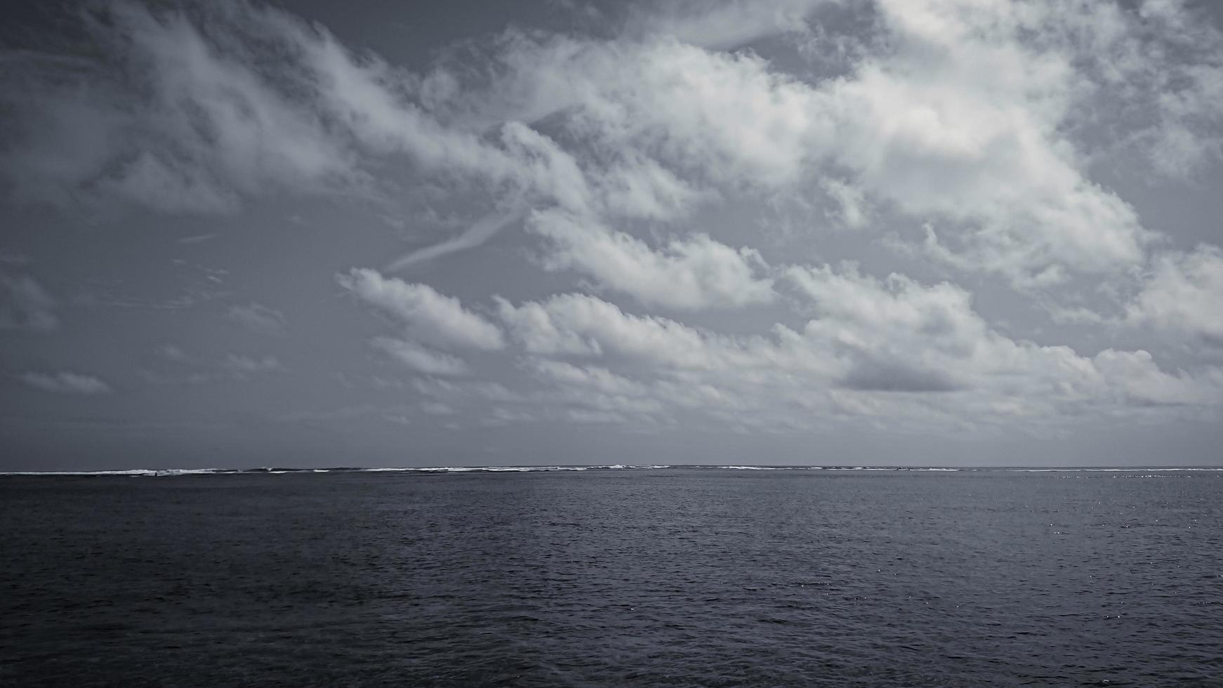 mysterious black and white sea landscape photo