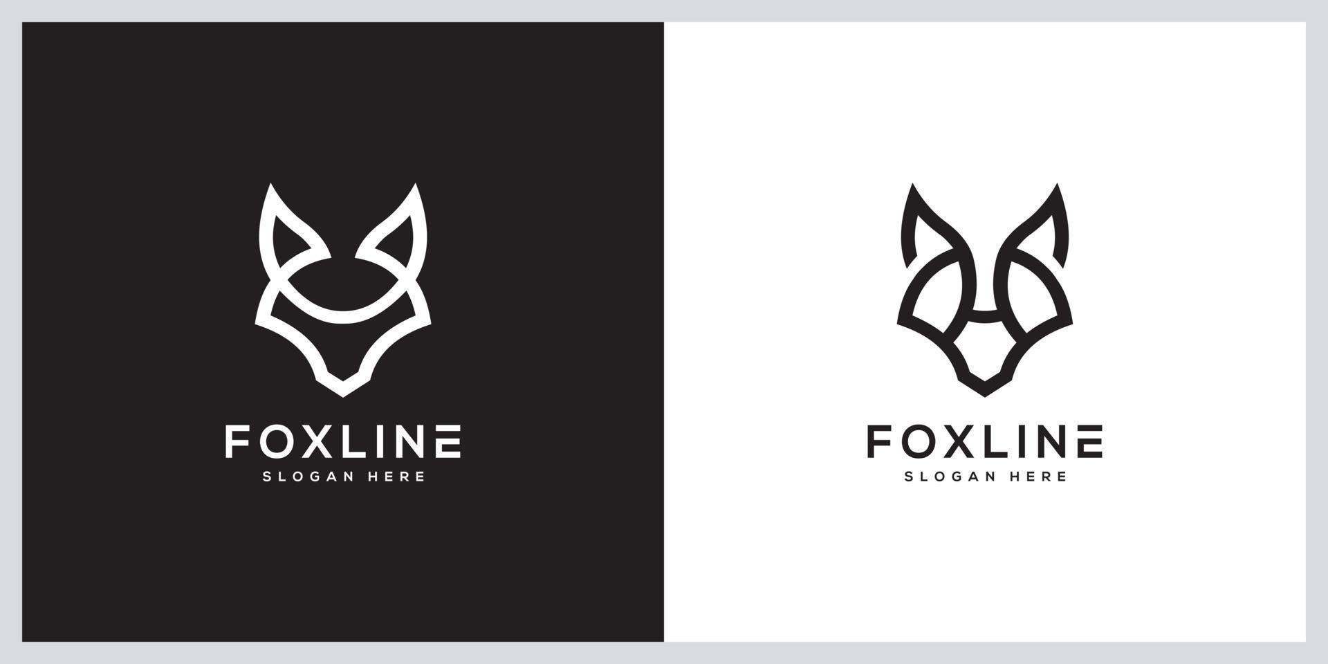 head fox logo vector line style design