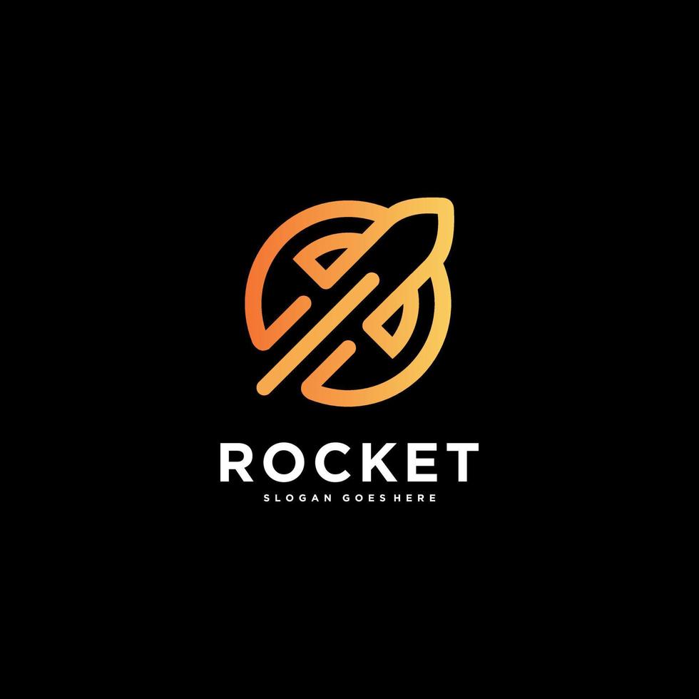 rocket launch logo vector template
