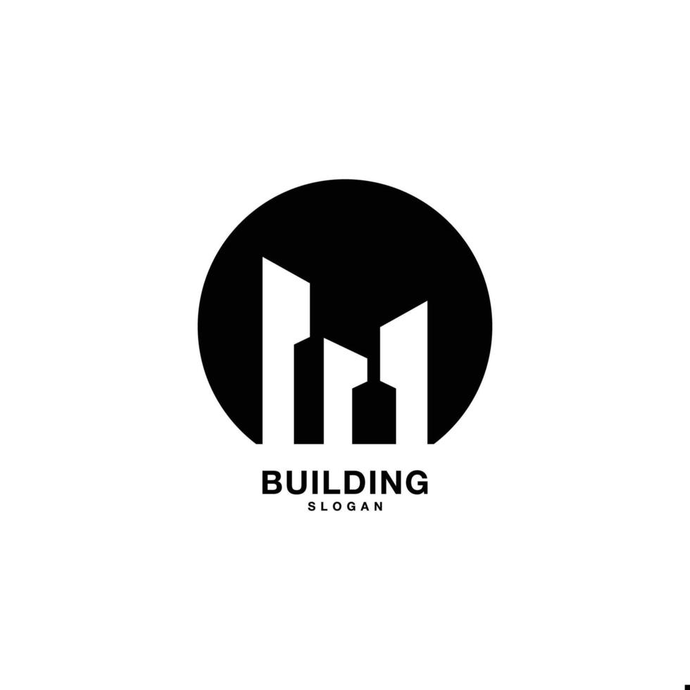 building with circle  Logo Template vector