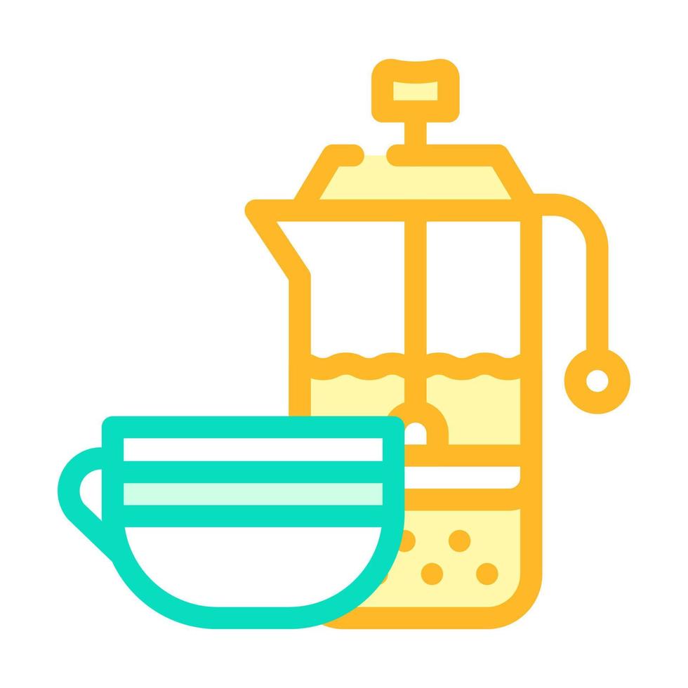 bebida de té tetera color icono vector ilustración