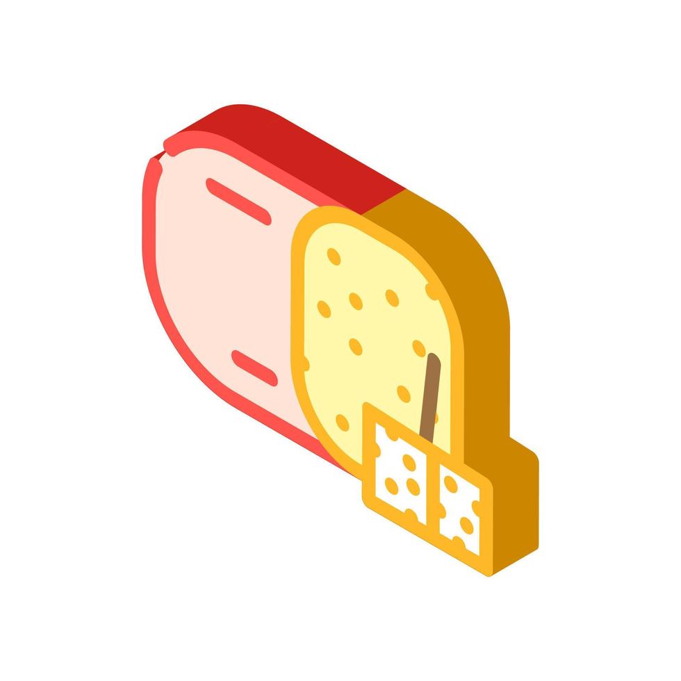 ilustración de vector de icono isométrico de queso edam