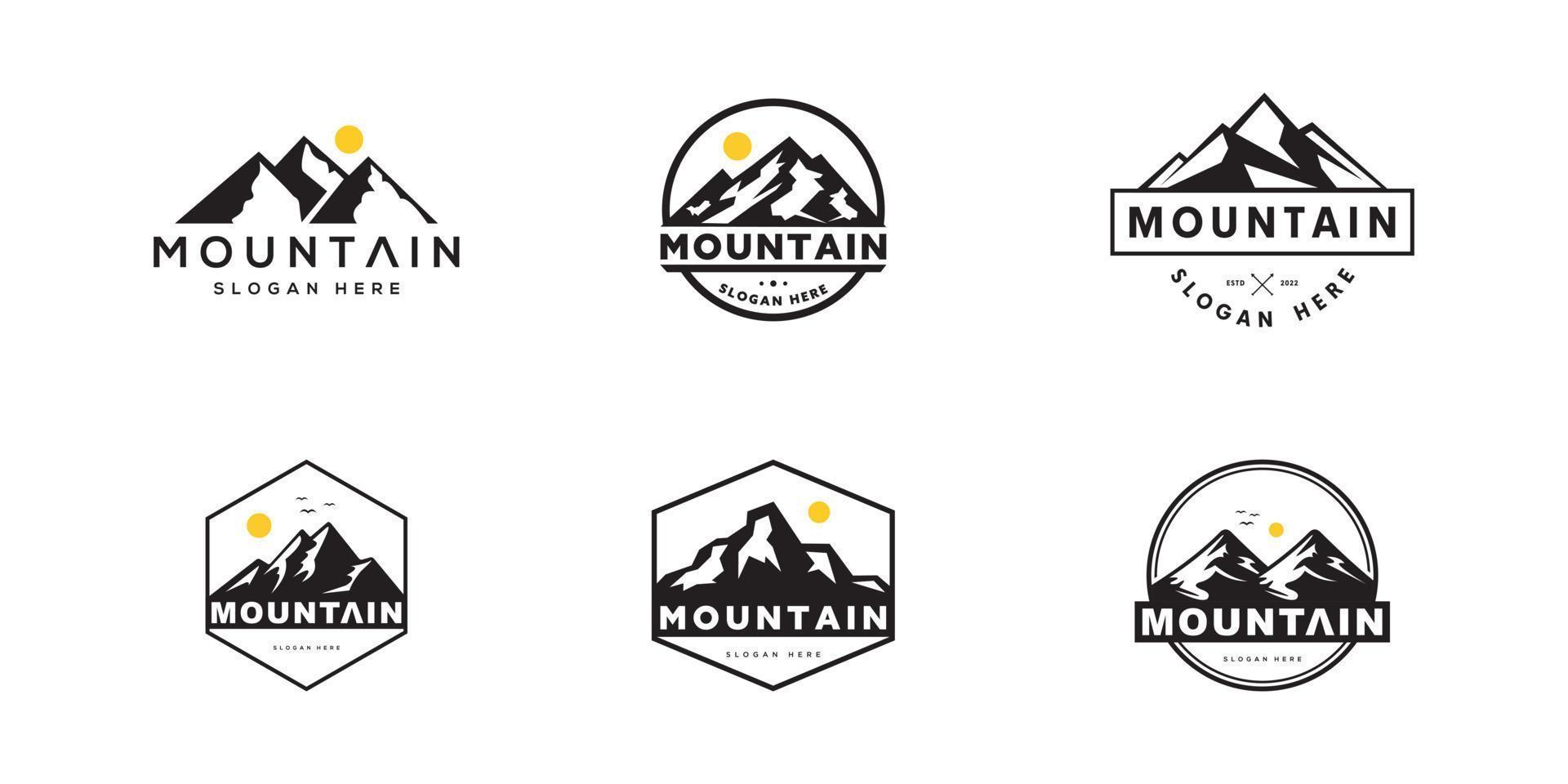 set of mountain logo vector design template