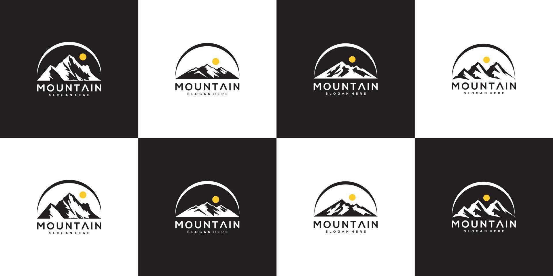 set of mountain logo vector design template