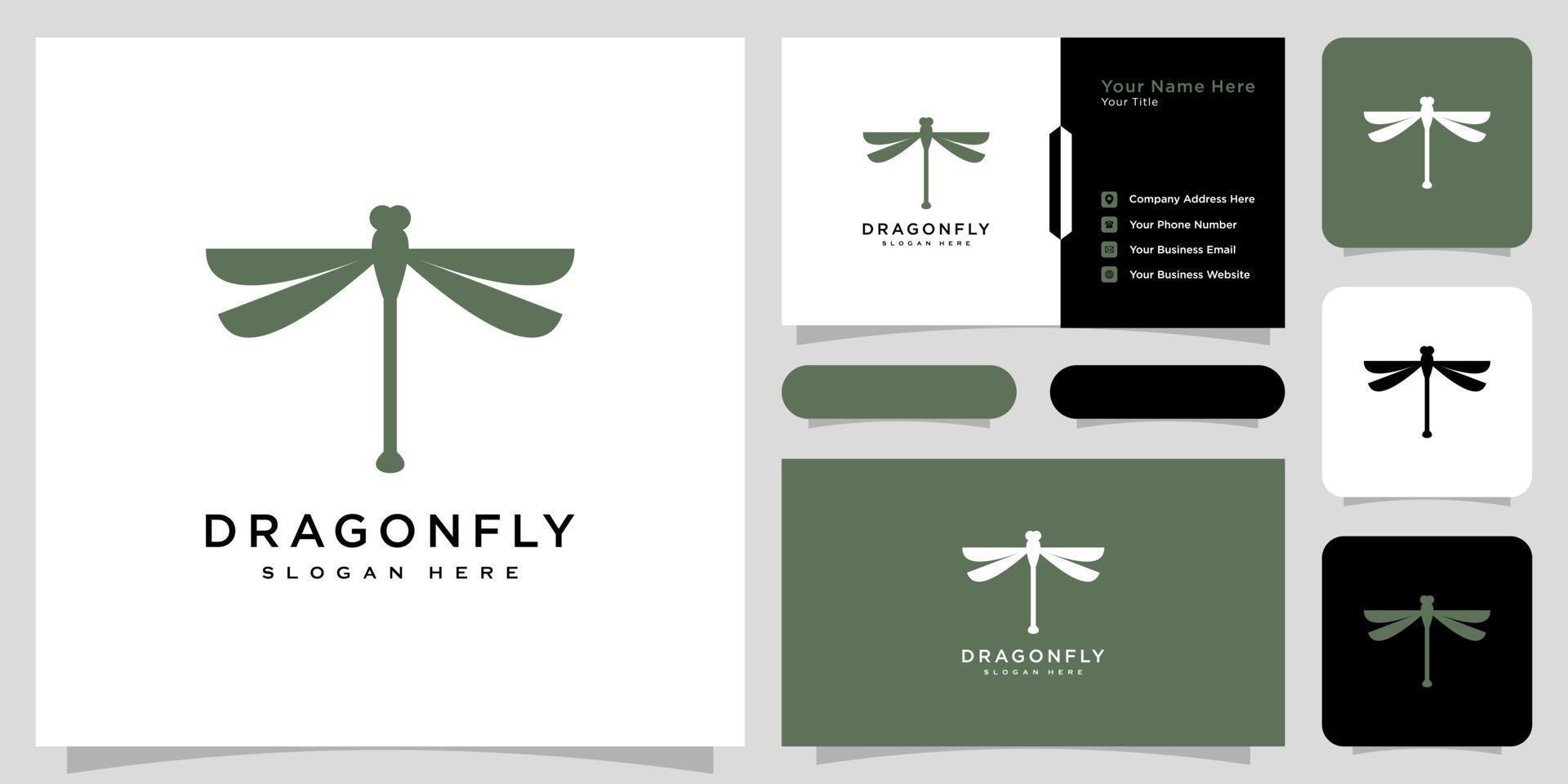 dragonfly logo vector design line style