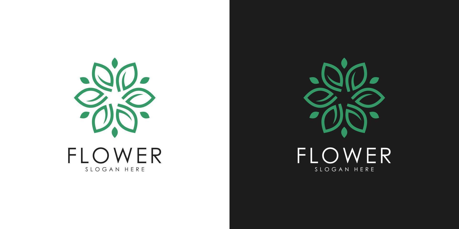 Abstract elegant flower logo icon vector design