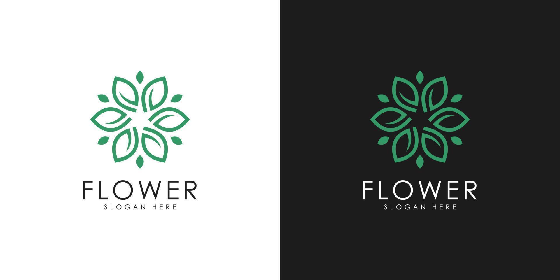 diseño de vector de icono de logotipo de flor elegante abstracto