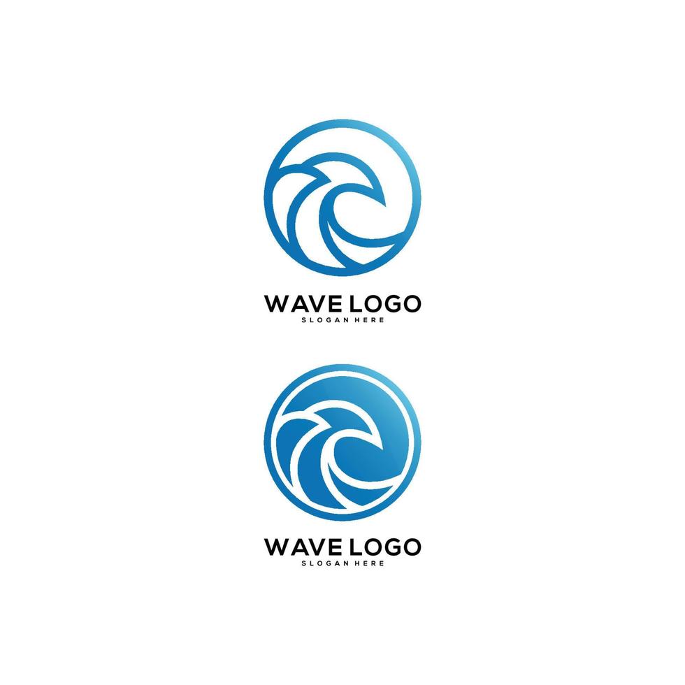 wave circle logo vector premium