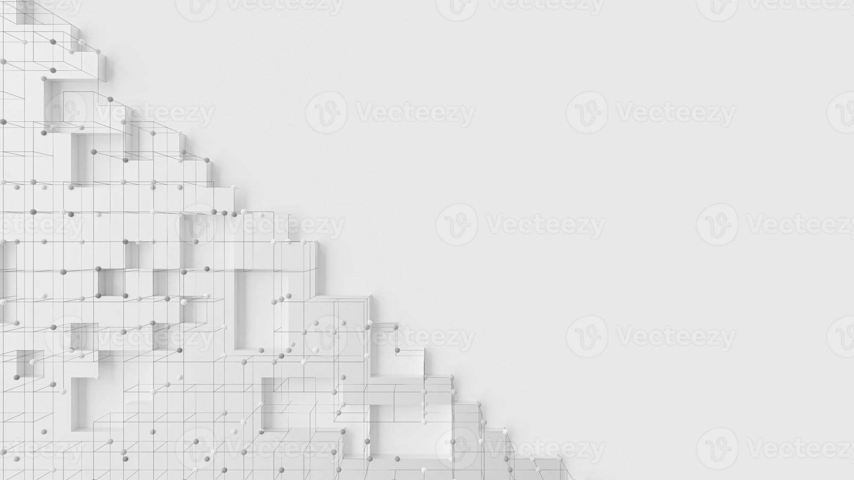 Technology abstract background. Futuristic Graphic. Square grid and network with connected circle design. photo