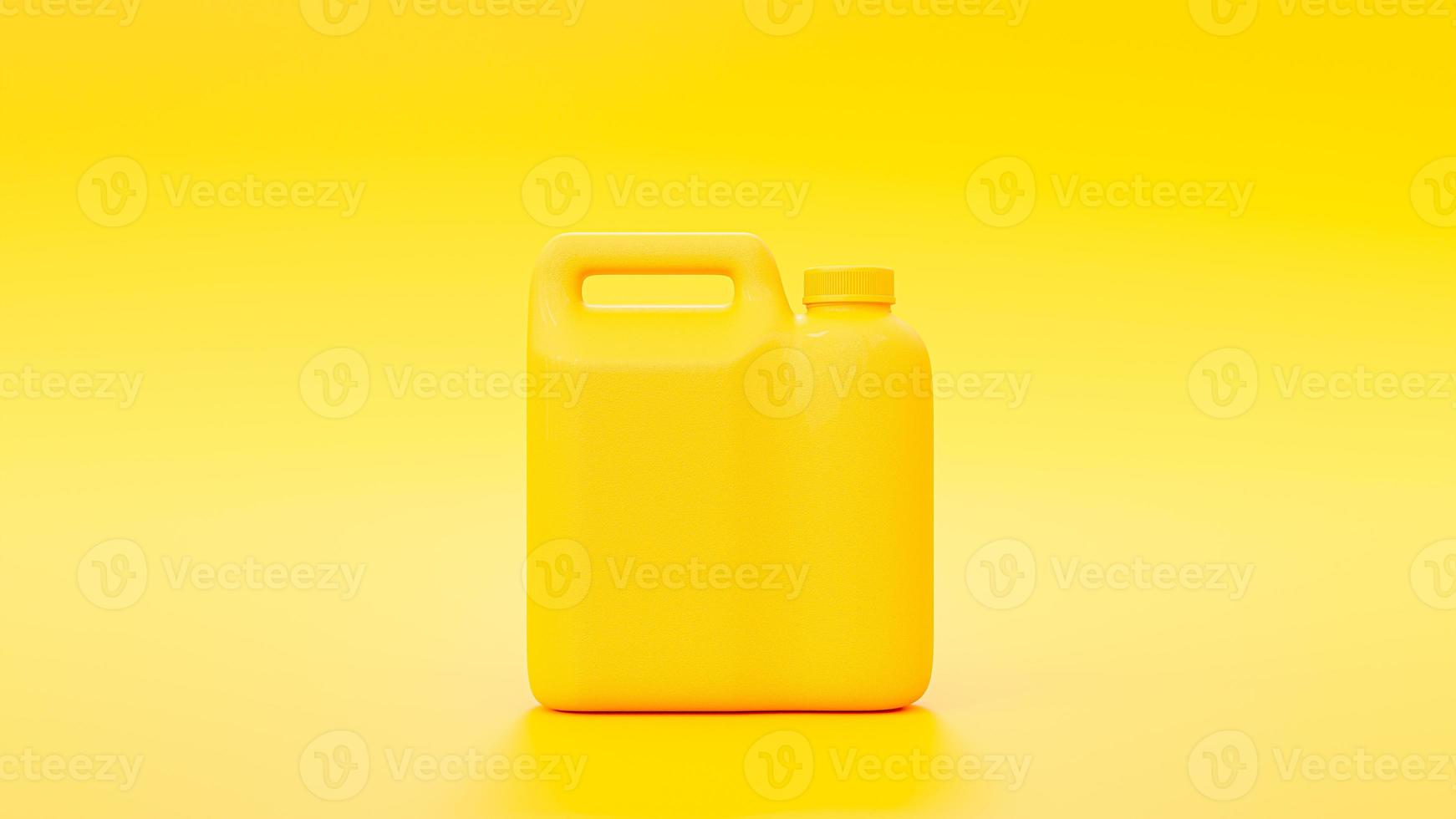 Yellow gallon of oil, Mock-Up. Minimal idea concept. photo