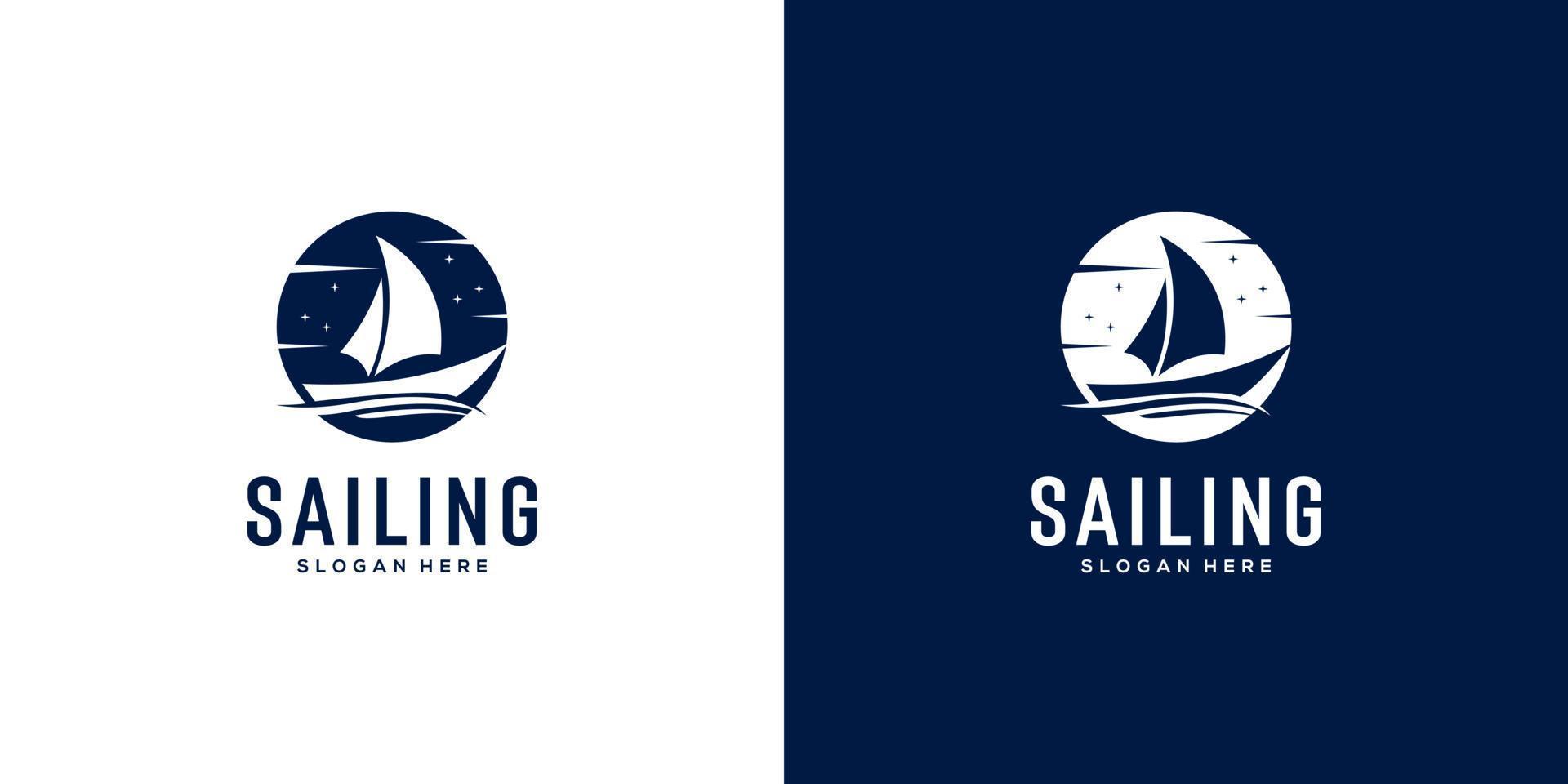 diseño de vector de logotipo de yate de vela