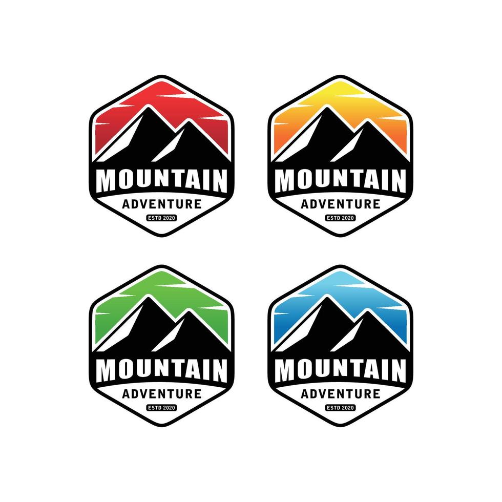 emblema de diseño de vector de logotipo de montaña