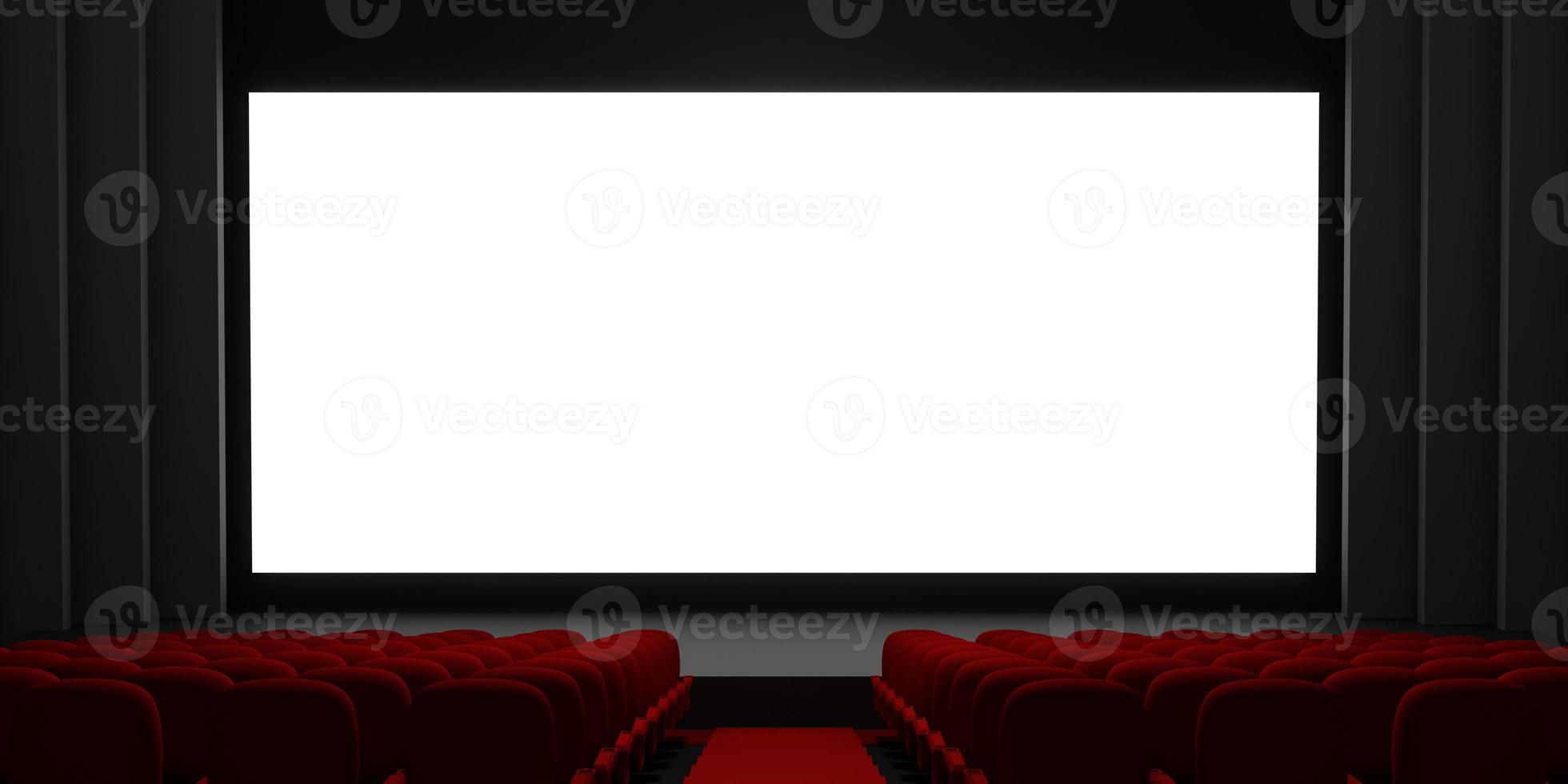 Cinema screen 3D rendering. Cinema mock-up screen. 3D rendering photo