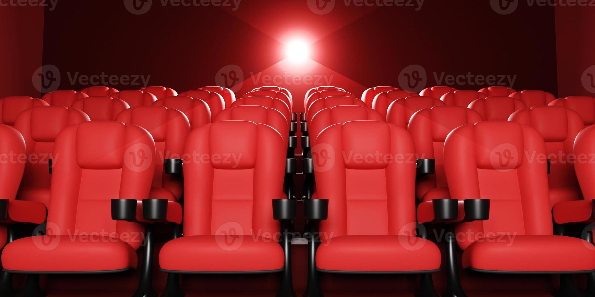 Cinema movie background concept. Cinema seat watch movie concept with copy space. 3D rendering photo